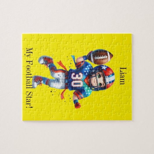 サッカーパーソナライズされた ジグソーパズル (横)