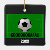 サッカーパーソナライズされた/フットボールゴール!名前チーム番号 セラミックオーナメント (裏面)