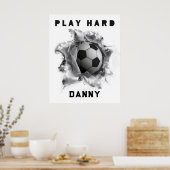 サッカーパーソナライズされた ポスター (キッチン)