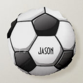 サッカーパーソナライズされた ラウンドクッション (裏面)