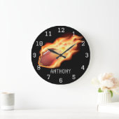 サッカーパーソナライズされた ラージ壁時計 (ホーム)