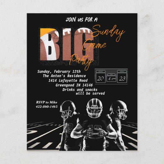 サッカーパーティの招待状 チラシ (正面)