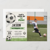 サッカーパーティの招待状(写真付) 招待状 (正面/裏面)