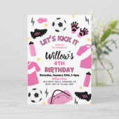 サッカーパーティの招待状 |女子サッカー招待状 招待状 (スタンド正面)