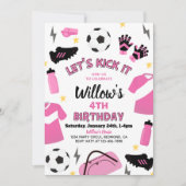 サッカーパーティの招待状 |女子サッカー招待状 招待状 (正面)