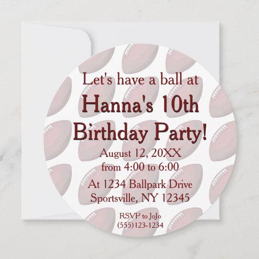 サッカーパーティの招待状 招待状 (裏面)