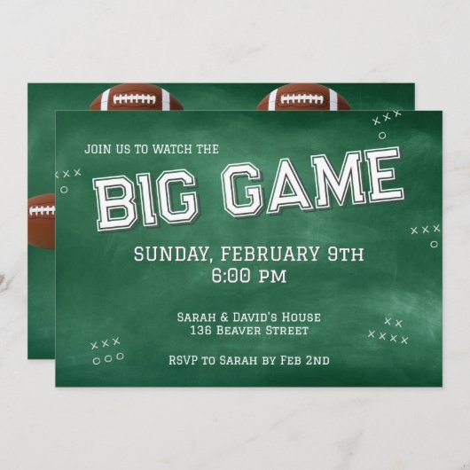 サッカーパーティの招待状 招待状 (正面/裏面)