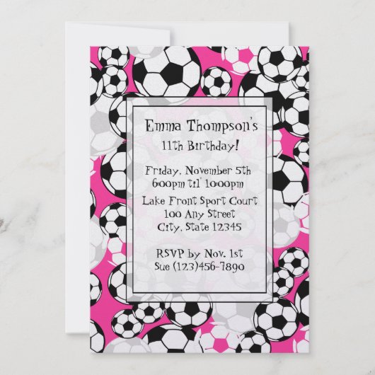 サッカーパーティの招待状 招待状 (正面)