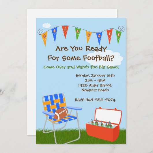 サッカーパーティの招待状 招待状 (正面/裏面)