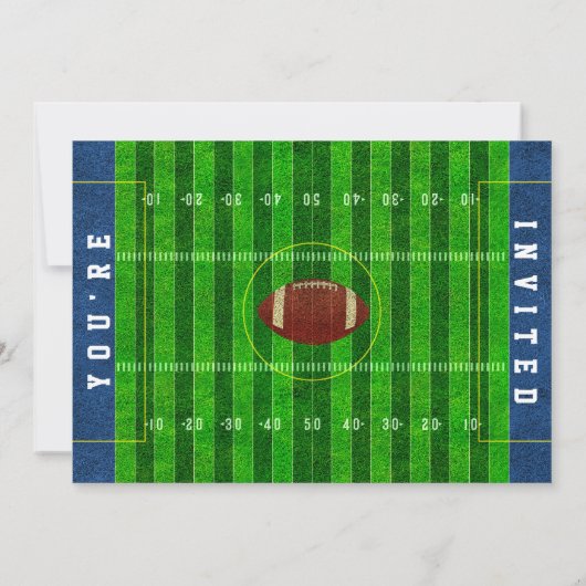 サッカーパーティーおもしろいコーチスピーチフィールド試合の日 招待状 (裏面)