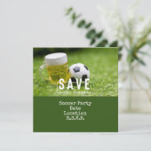 サッカーパーティーとビールが緑 招待状 (スタンド正面)