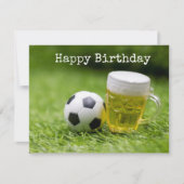 サッカーパーティーとビールの誕生日  カード (正面)