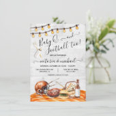 サッカーパーティーアットホームまたはテールゲートベビーQシャワー 招待状 (スタンド正面)