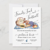 サッカーパーティーアットホームまたはテールゲートBBQビールシャワー 招待状 (正面)