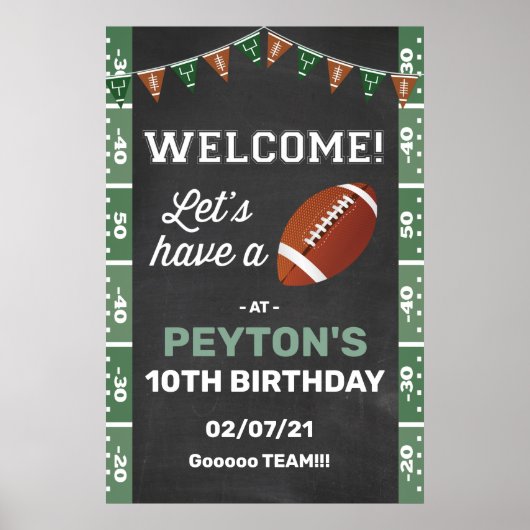 サッカーパーティーウェルカムサイン ポスター (正面)