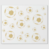 サッカーパーティーキッズ金ゴールド誕生日 ラッピングペーパー (フラット)