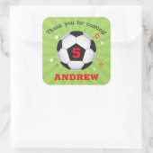 サッカーパーティーサンキュースクエアステッカー スクエアシール (バッグ)