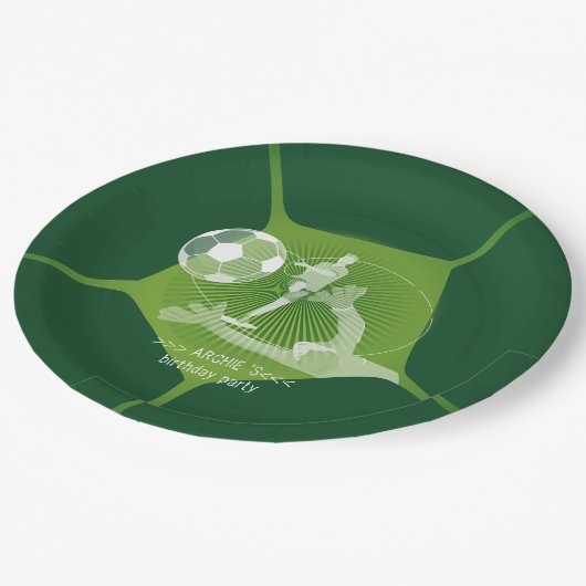 サッカーパーティースポーツゲーム日投球任意の年齢誕生日 ペーパープレート (アングル)