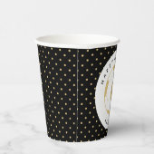 サッカーパーティースポーツ名前をカスタムするin金ゴールドとブラック 紙コップ (右)