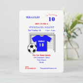 サッカーパーティーブルーサッカーワンピース オーダーメイド 招待状 (スタンド正面)