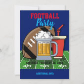 サッカーパーティーブルー 招待状 (正面)