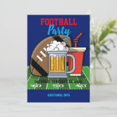 サッカーパーティーブルー 招待状 (スタンド正面)