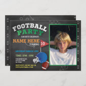 サッカーパーティー招待状フォト誕生日発掘 招待状 (正面/裏面)