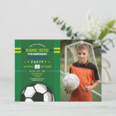 サッカーパーティー招待状誕生日ボーイズ写真 招待状 (スタンド正面)