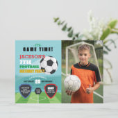 サッカーパーティー招待状誕生日ボーイズ写真 招待状 (スタンド正面)