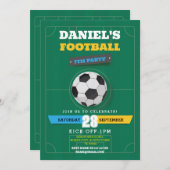 サッカーパーティー招待状誕生日ボーイズ招待状 招待状 (正面/裏面)