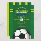 サッカーパーティー招待状誕生日ボーイズ招待状 招待状 (正面/裏面)