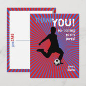 サッカーパーティー有難はがき – Boy Red ポストカード (正面/裏面)