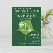 サッカーパーティー試合日ピッチ任意の年齢スポーツ誕生日 招待状 (スタンド正面)