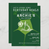 サッカーパーティー試合日ピッチ任意の年齢スポーツ誕生日 招待状 (正面/裏面)