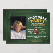 サッカーパーティー誕生日ラグビーフォトボーイズスポーツ 招待状 (正面/裏面)