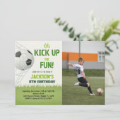 サッカーパーティー誕生日招待状（写真付） 招待状 (スタンド正面)