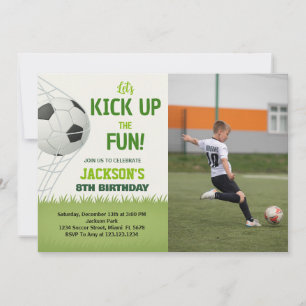 サッカーパーティー誕生日招待状(写真付) 招待状