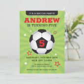 サッカーパーティー誕生日招待状 招待状 (スタンド正面)