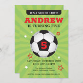 サッカーパーティー誕生日招待状 招待状 (正面/裏面)