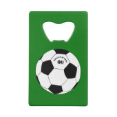 サッカーパーティー、サッカーのボール（名前と番号） クレジットカード栓抜き (裏面)
