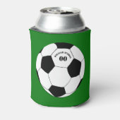 サッカーパーティー、サッカーのボール（名前と番号） 缶クーラー (缶裏面)