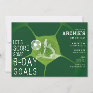 サッカーパーティー スポーツ ゲームデー ピッチ 誕生日 どんな年齢でも 招待状