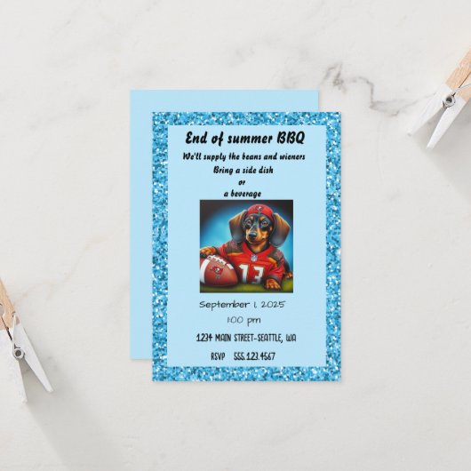 サッカーパーティー 招待状 (正面/裏面インサイチュ)