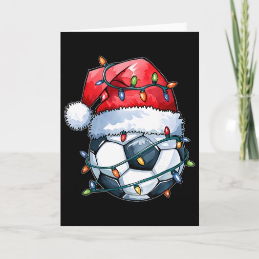 サッカービルサンタ帽子クリスマスサッカー  カード (正面)