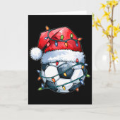 サッカービルサンタ帽子クリスマスサッカー  カード (黄色い花)