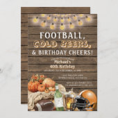 サッカービーズアダルトオス誕生日アダルトカボチャ 招待状 (正面/裏面)