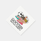 サッカービールピザサッカー時計パーティー スタンダードカクテルナプキン (角)