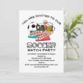 サッカービールピザサッカー時計パーティー 招待状 (スタンド正面)