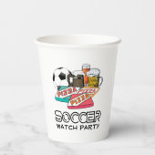 サッカービールピザサッカー時計パーティー 紙コップ (裏面)