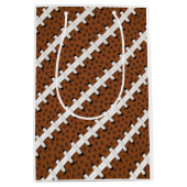 サッカーピグスキンレーススポーツチームコーチおもしろい ミディアムペーパーバッグ (正面)